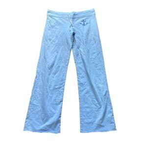 Y2K Priorities Size Small Light Blue Low Rise Cotton Anchor Nautical Sweatpants